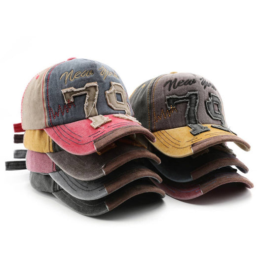 Vintage Washed Distressed Number Cap Outdoor Hat_CWAH1264
