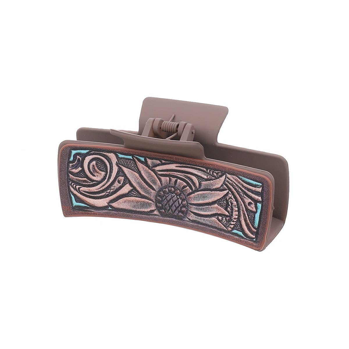 Western Cactus Sunflower Hair Claw - Cowgirl Style
