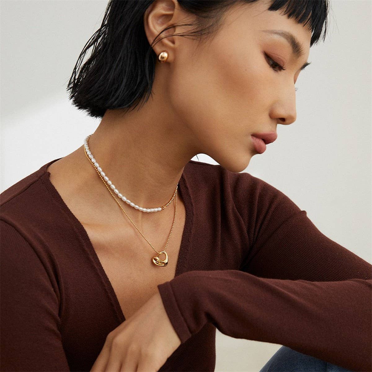 Design heart titanium steel necklace