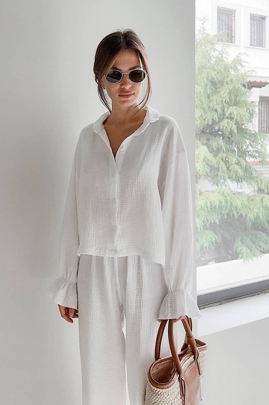 CWSPJ0289_LOOSE COTTON LONG-SLEEVED TROUSERS PAJAMAS SET