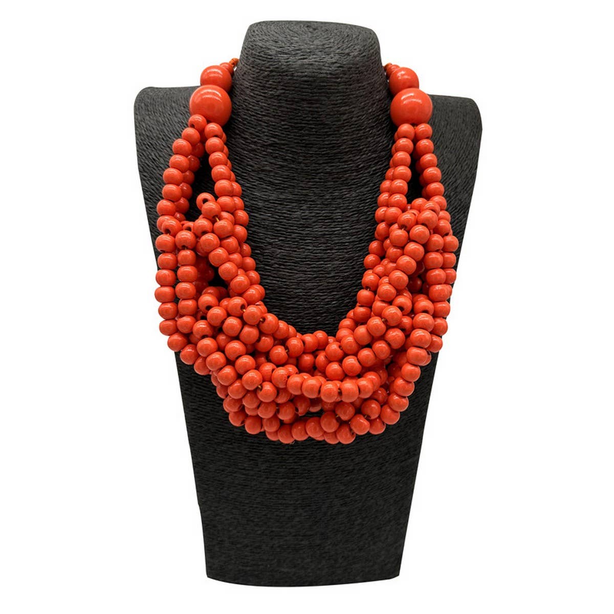 WOODEN BEAD KNOTTED BRAIDED NECKLACE_CWMM4931