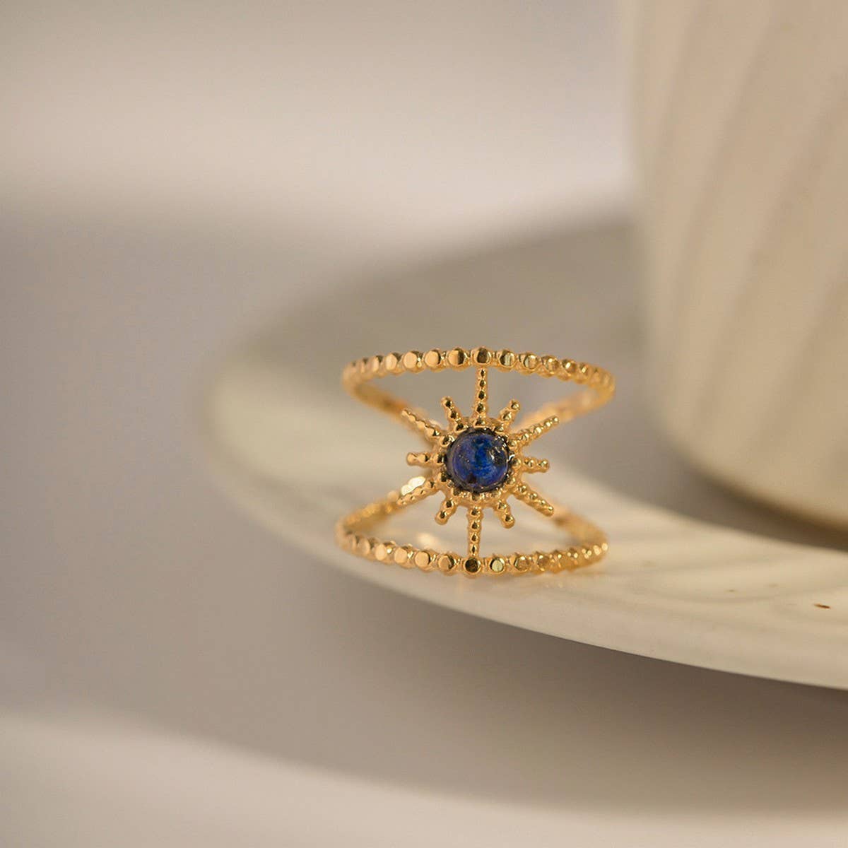 DOUBLE ROW INLAY NON-FADING RING