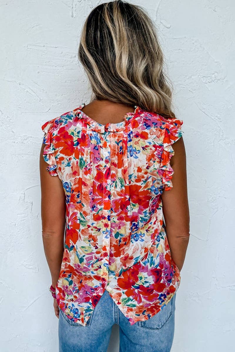 CWOV0392_CREW-NECK SLEEVELESS FLORAL PRINT TANK TOP