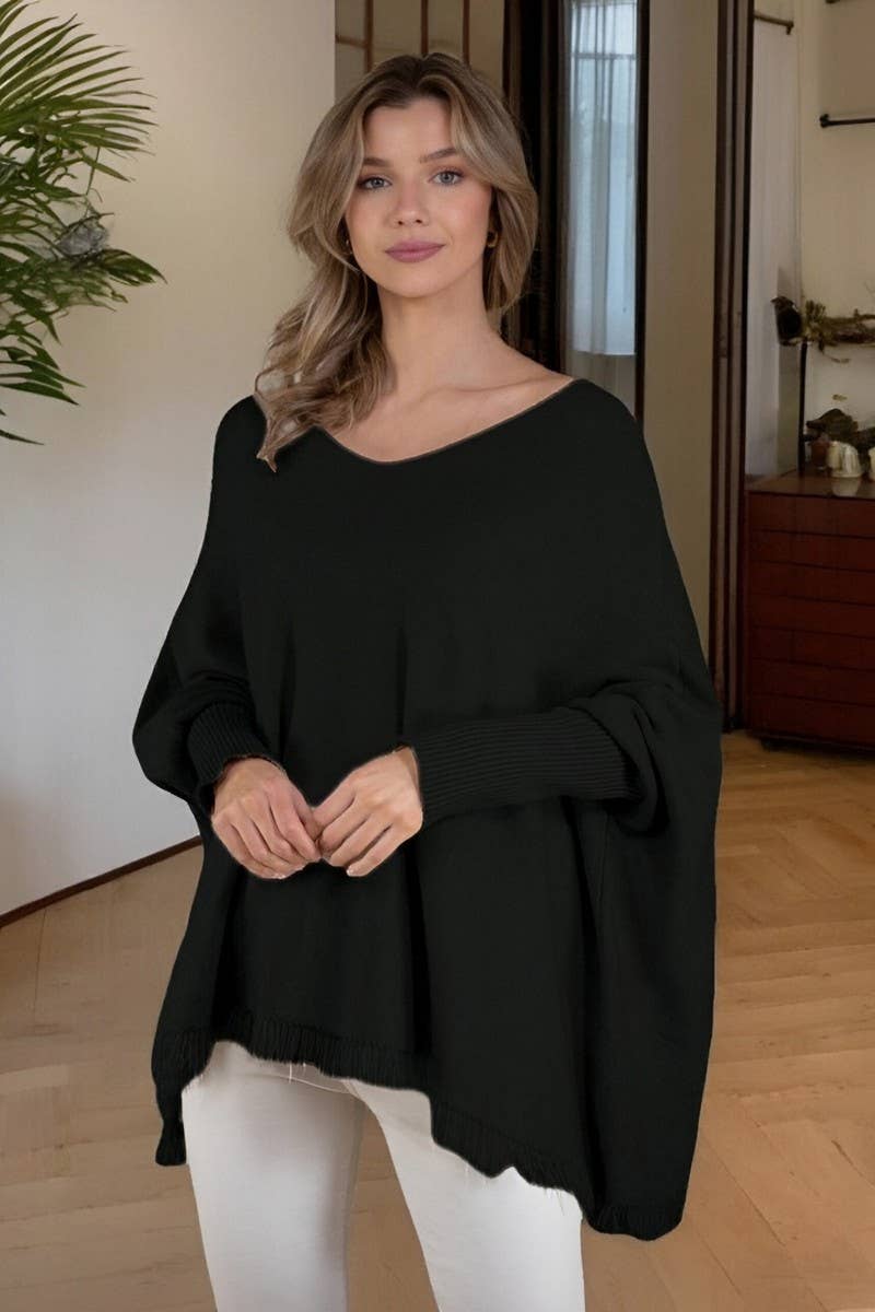 CWOSWL6957_SOLID OFF SHOULDER LOOSE KNIT PULLOVER SWEATER