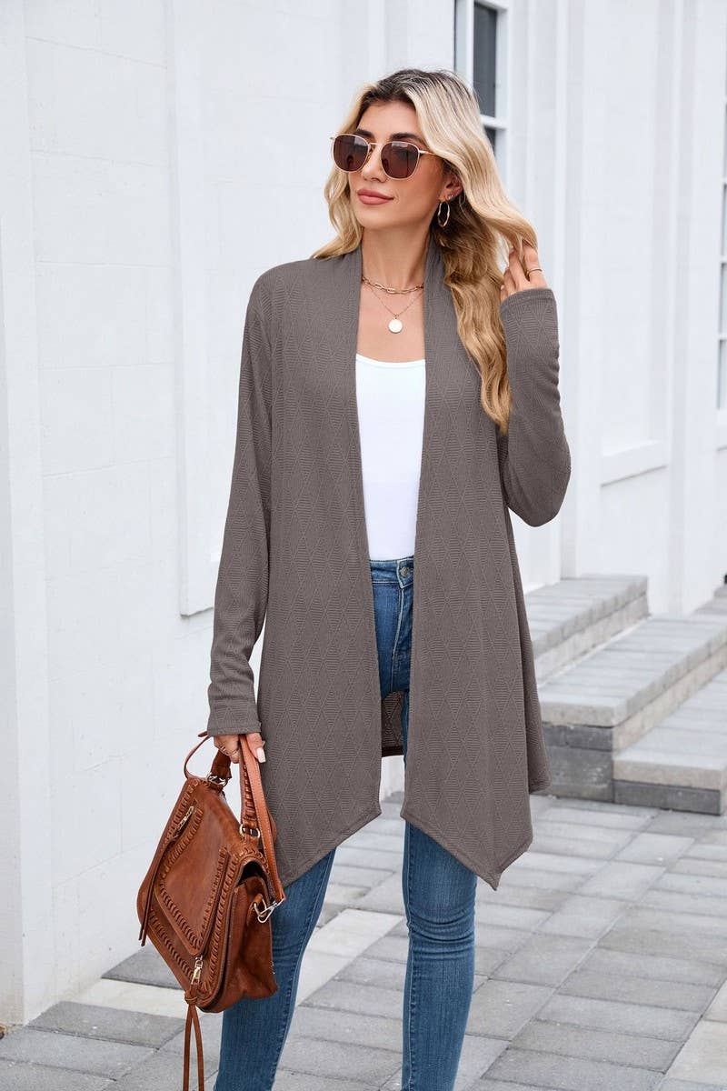 CWOCAL00859_CASUAL KNIT OPEN FRONT LONGLINE CARDIGAN