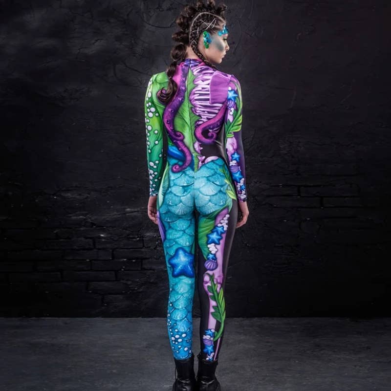cosplay Halloween printed long-sleeved bodysuit