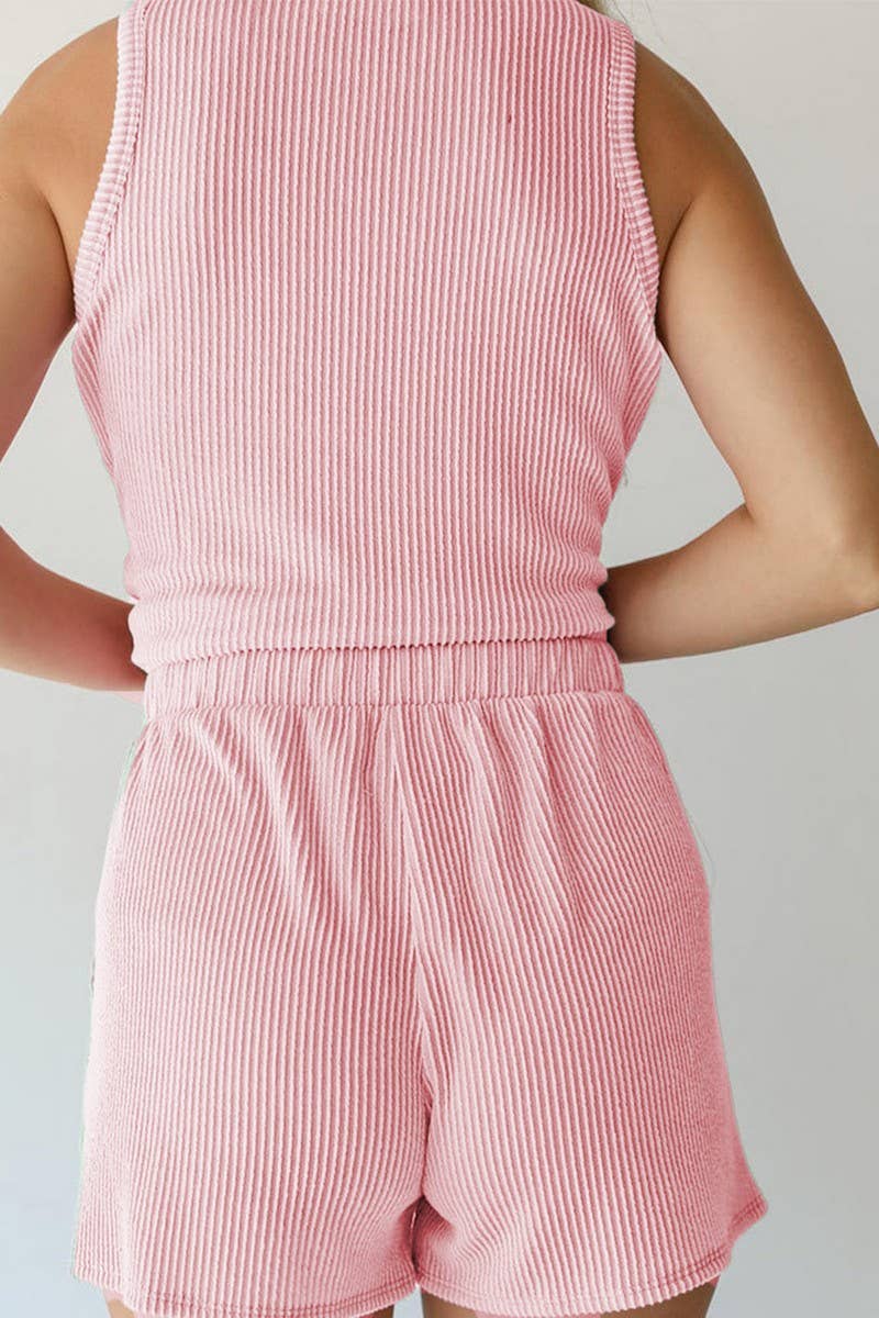 CWSTB2067_TWISTED STRIPE SLEEVELESS TOP AND SHORTS SET