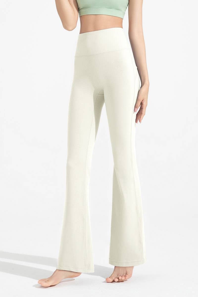 CWBLP1498_HIGH-WAISTED WIDE-LEG SPORTS FLARED PANTS
