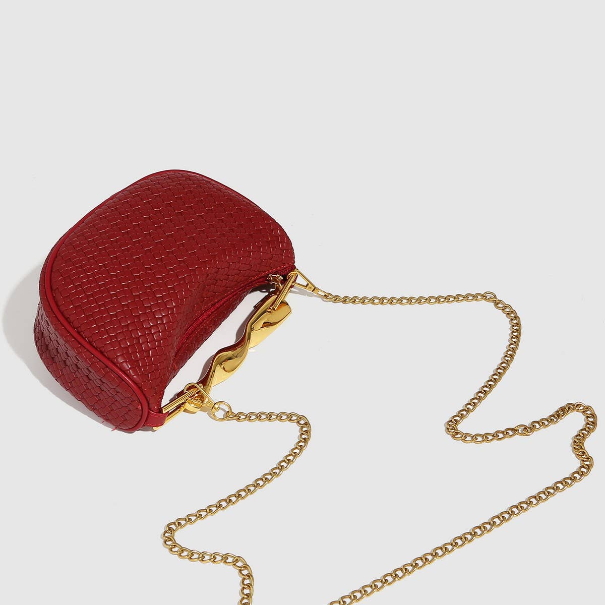 Small Tweed-Style Woven Chain Shoulder Bag_CWAB5709
