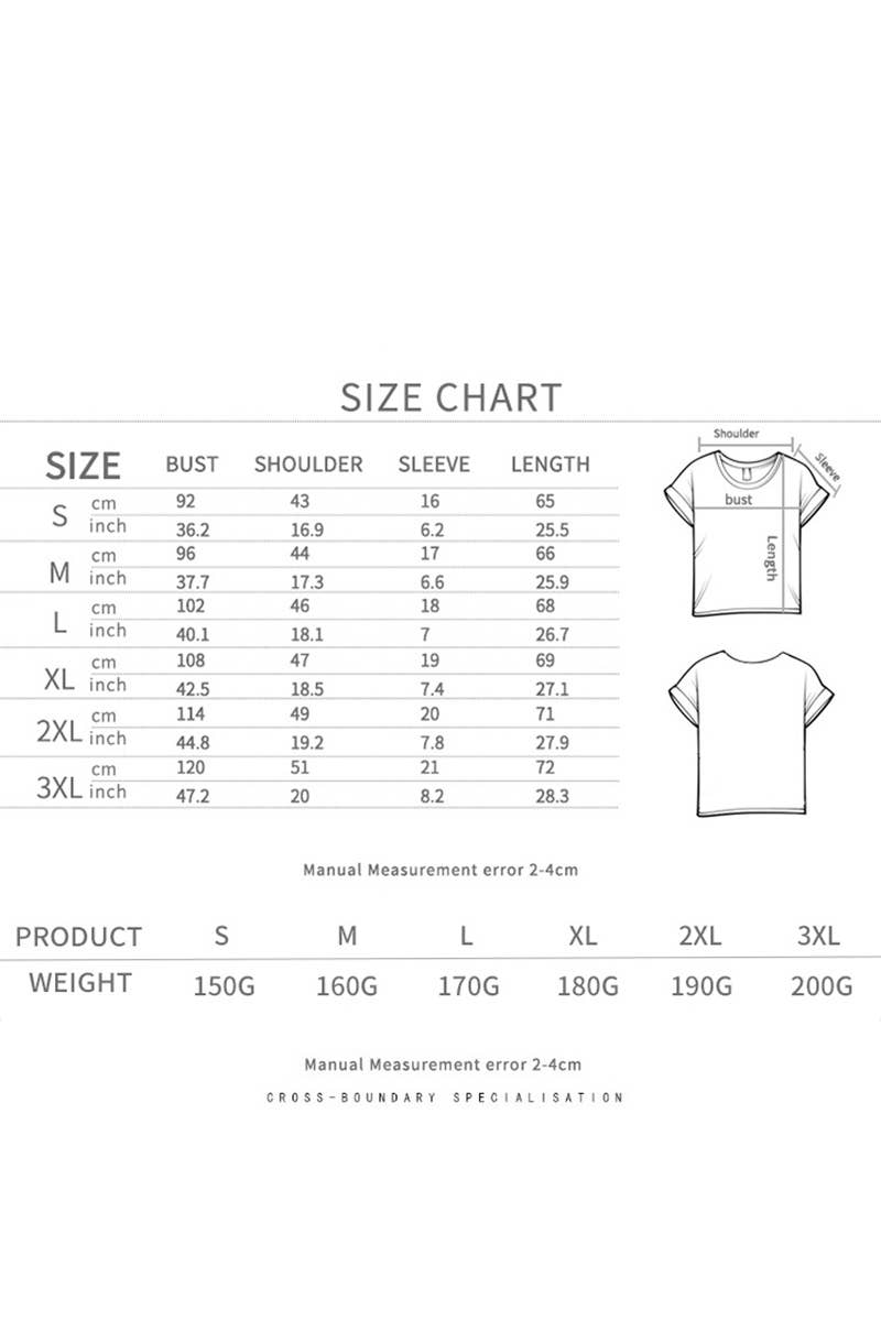 CWTTS1547_SUMMER LETTER PRINT SHORT-SLEEVED T-SHIRT