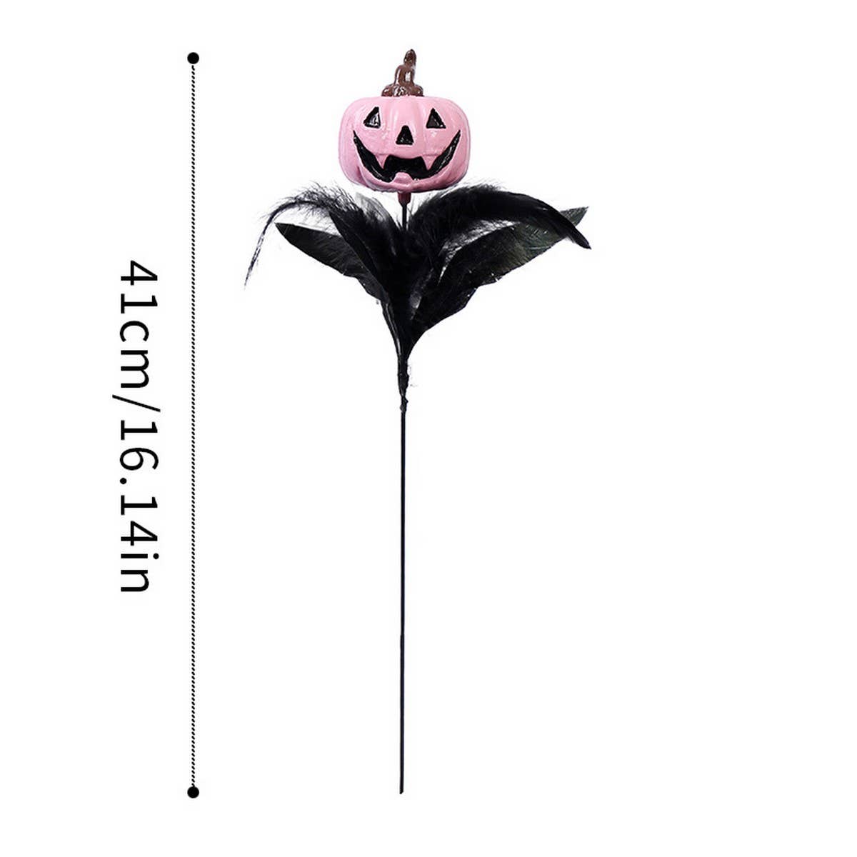 Feather Skull Pumpkin Halloween Bouquet Pick_CWMM9875