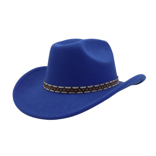Couple Wool Fedora Jazz Hat Western Ethnic Style_CWAH04411
