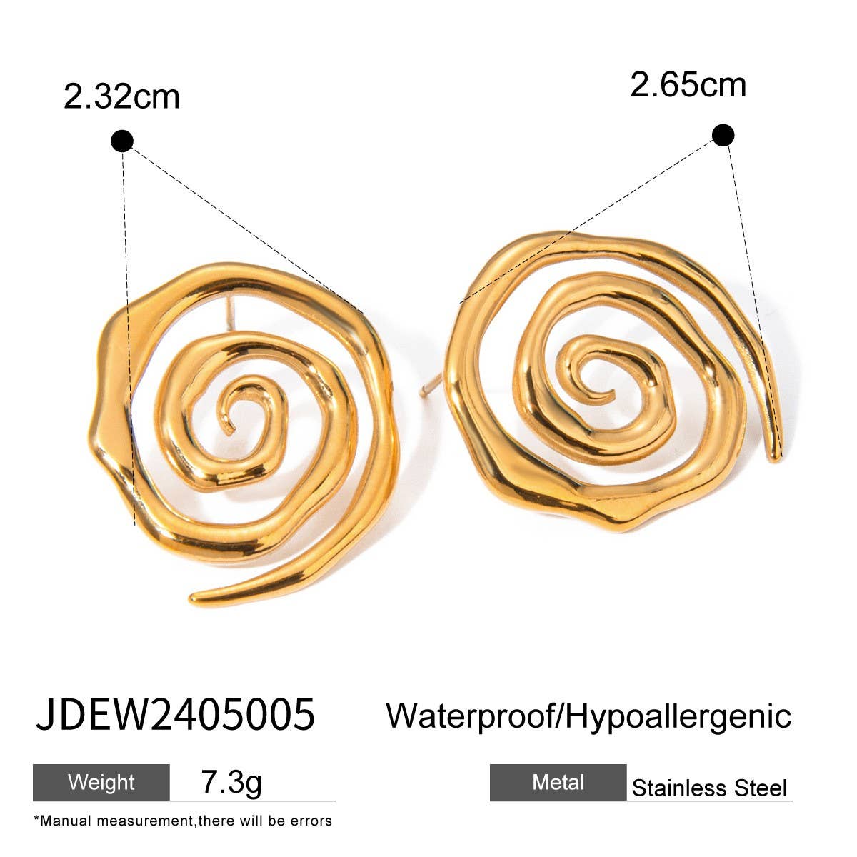 PERSONALIZED BEAT SPIRAL HAMMER EARRINGS_CWASC1686