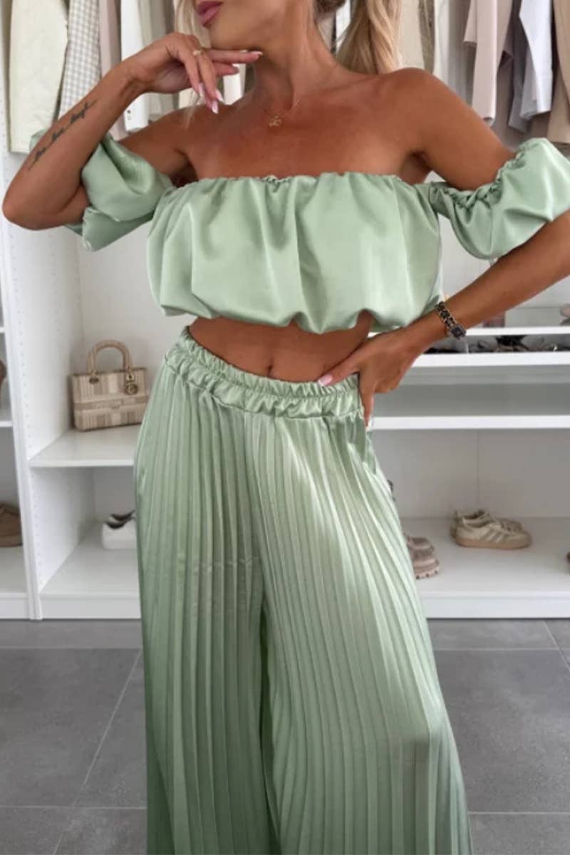 CWSS1204_SUMMER SOLID COLOR TEMPERAMENT TUBE TOP SUIT