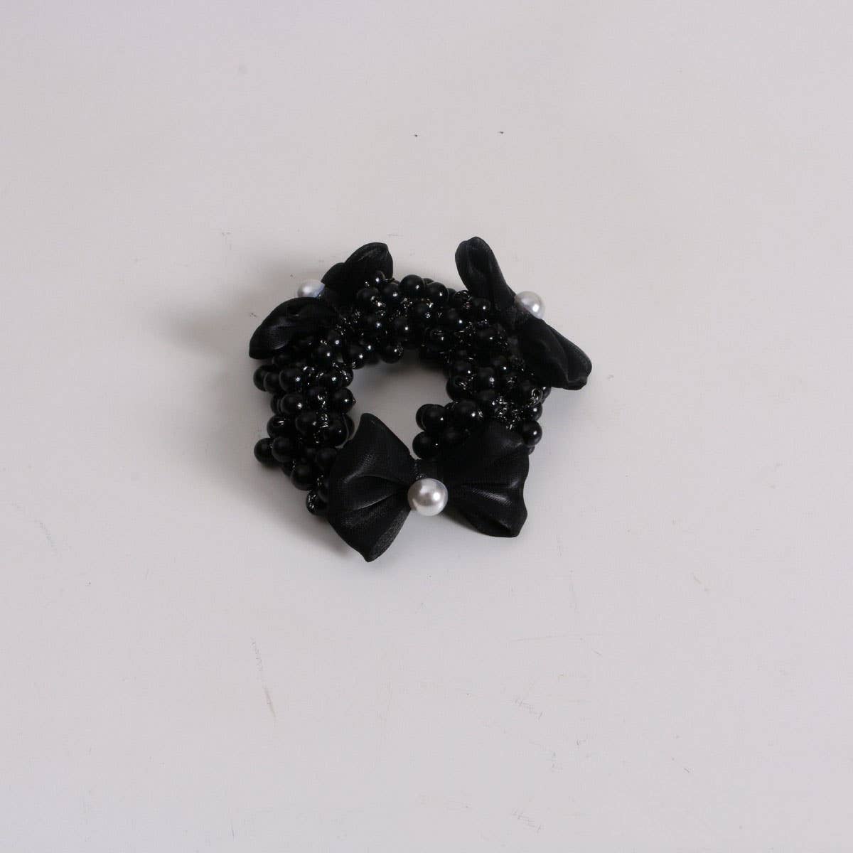 Boho Bow Pearl Scrunchie Sweet Summer Hair Tie_CWAHA6778