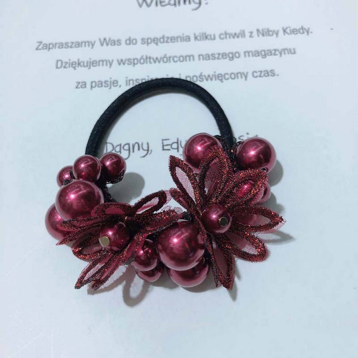 Cute Daisy Pearl Hair Tie Handmade Braided