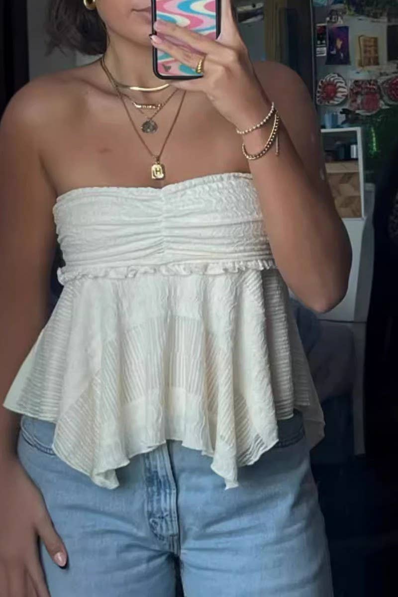 CWTTT0084_HOLLOW OUT STRAPLESS SEXY CROP TUBE TOP