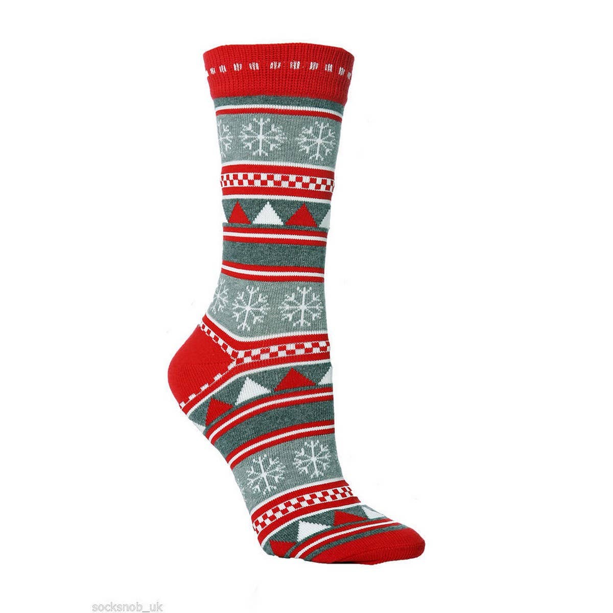 CWMS0812_Christmas Personality Elk Snowflake Santa Red Socks