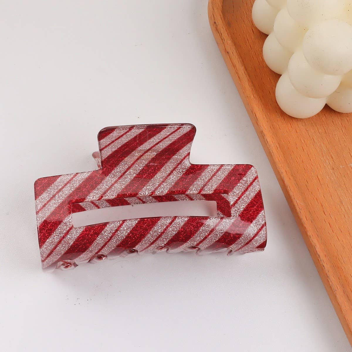 CWAHA1416_TWILL IRREGULAR RECTANGLE HAIR CLAW CLIP