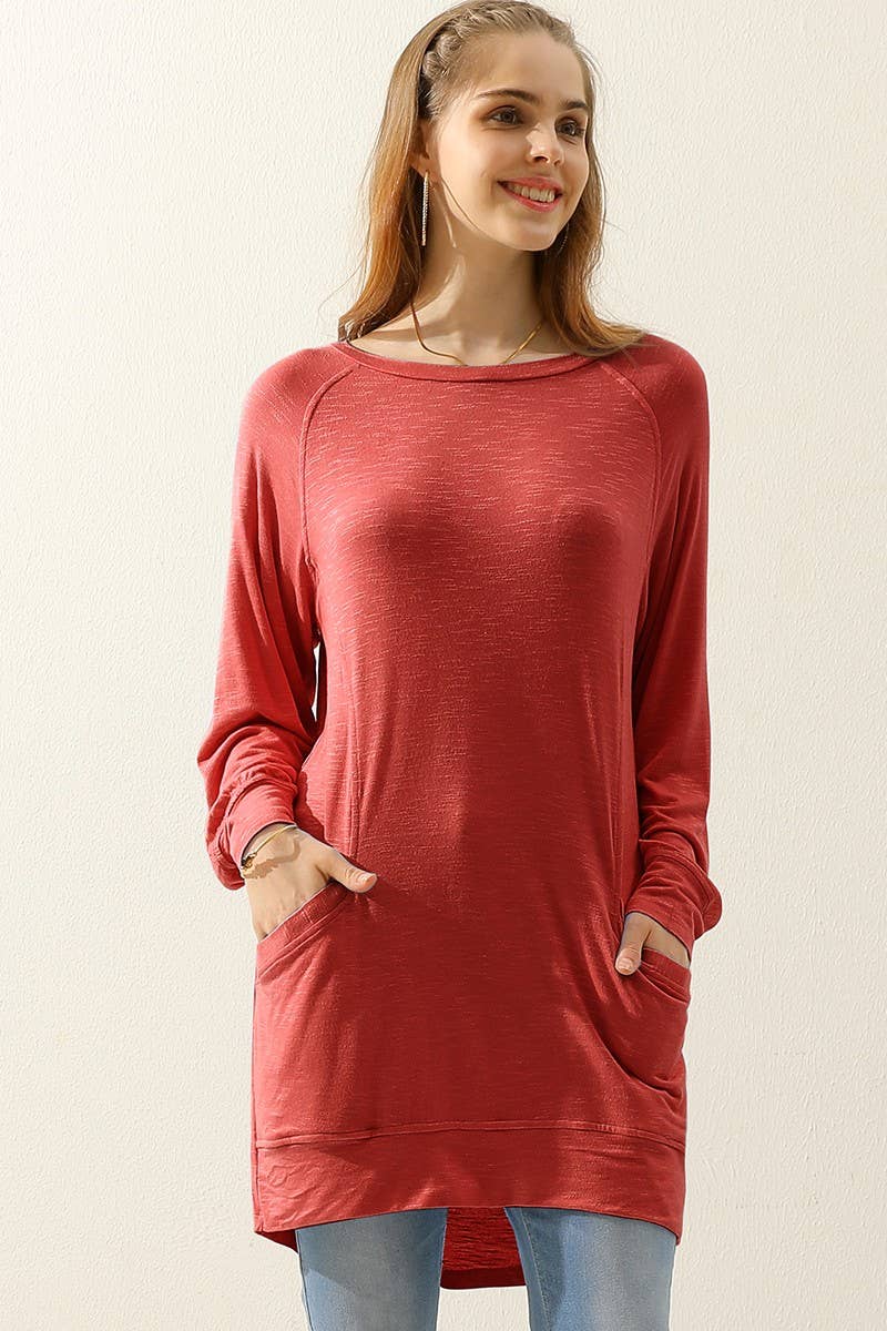 CWTTL1491-P_PLUS SIZED R NECK LONG SLEEVE SLUB LONG KNIT TOP