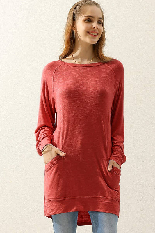 CWTTL1491-P_PLUS SIZED R NECK LONG SLEEVE SLUB LONG KNIT TOP