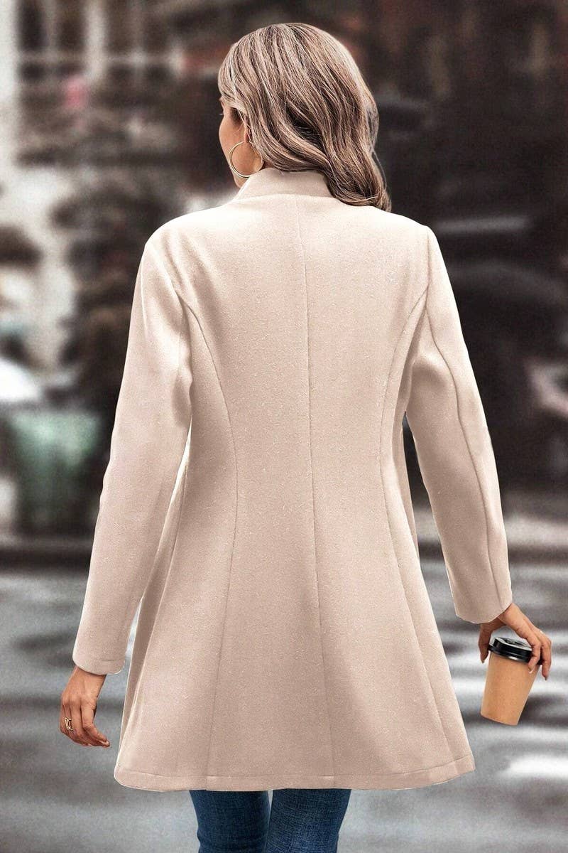 CWOCO00200_SOLID COLOR SLIM FIT LAPEL COAT