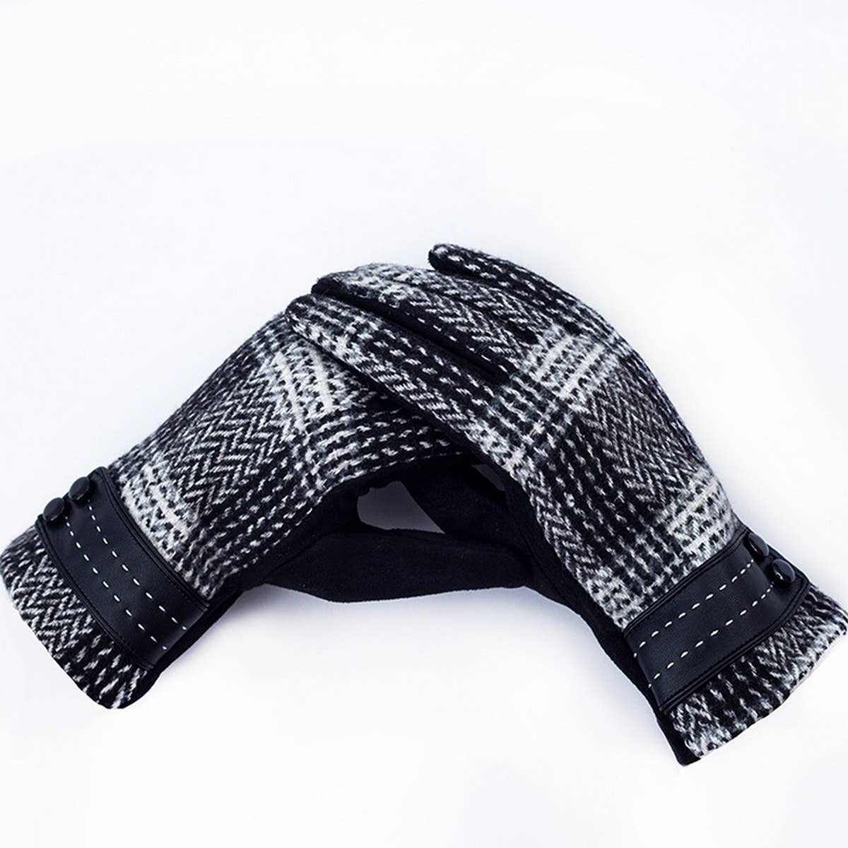 PLAID FLEECE WARM BREATHABLE GLOVES_CWAG0071