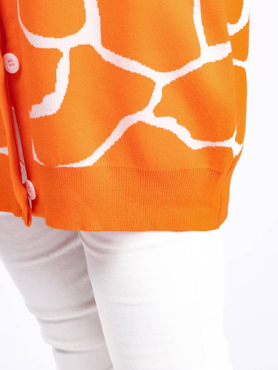 AUTUMN/WINTER JACQUARD KNIT V-NECK LONG COAT