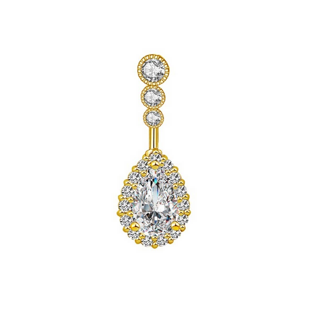 Hot-Selling Teardrop CZ Belly Button Piercing