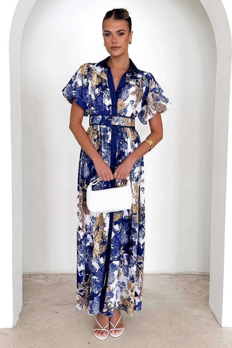 CWSBSS0068_STAND COLLAR RUFFLED TOP HIGH WAIST SKIRT SUIT