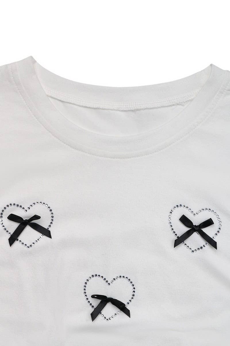 CWTBLS2002_RHINESTONE HEART BOW SLIM FIT BABY TEE