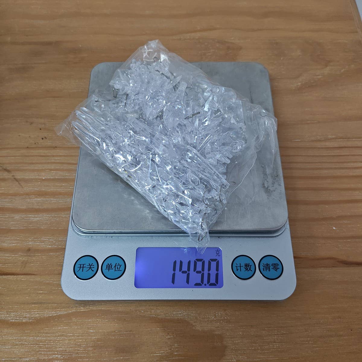 CWMM10169_18PCS CLEAR ACRYLIC ICICLE CHRISTMAS ORNAMENTS