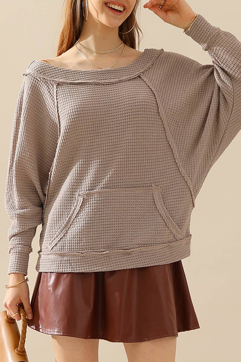CWTTL1098-P_PULLOVER BOAT NECK POCKETED SWEATER KNIT TOP