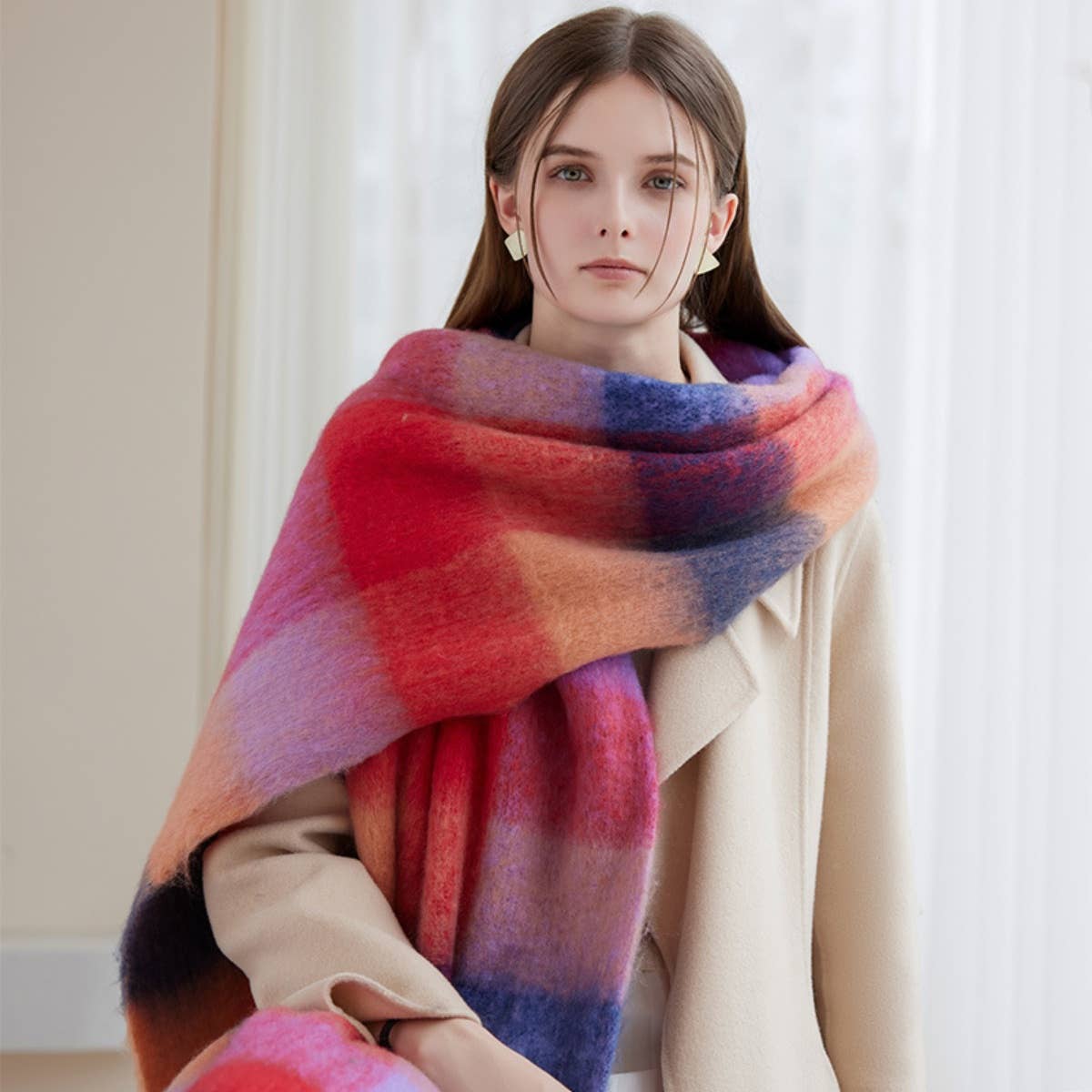 CWASC1578_WINTER PLAID THICKENED WARM SCARF SHAWL