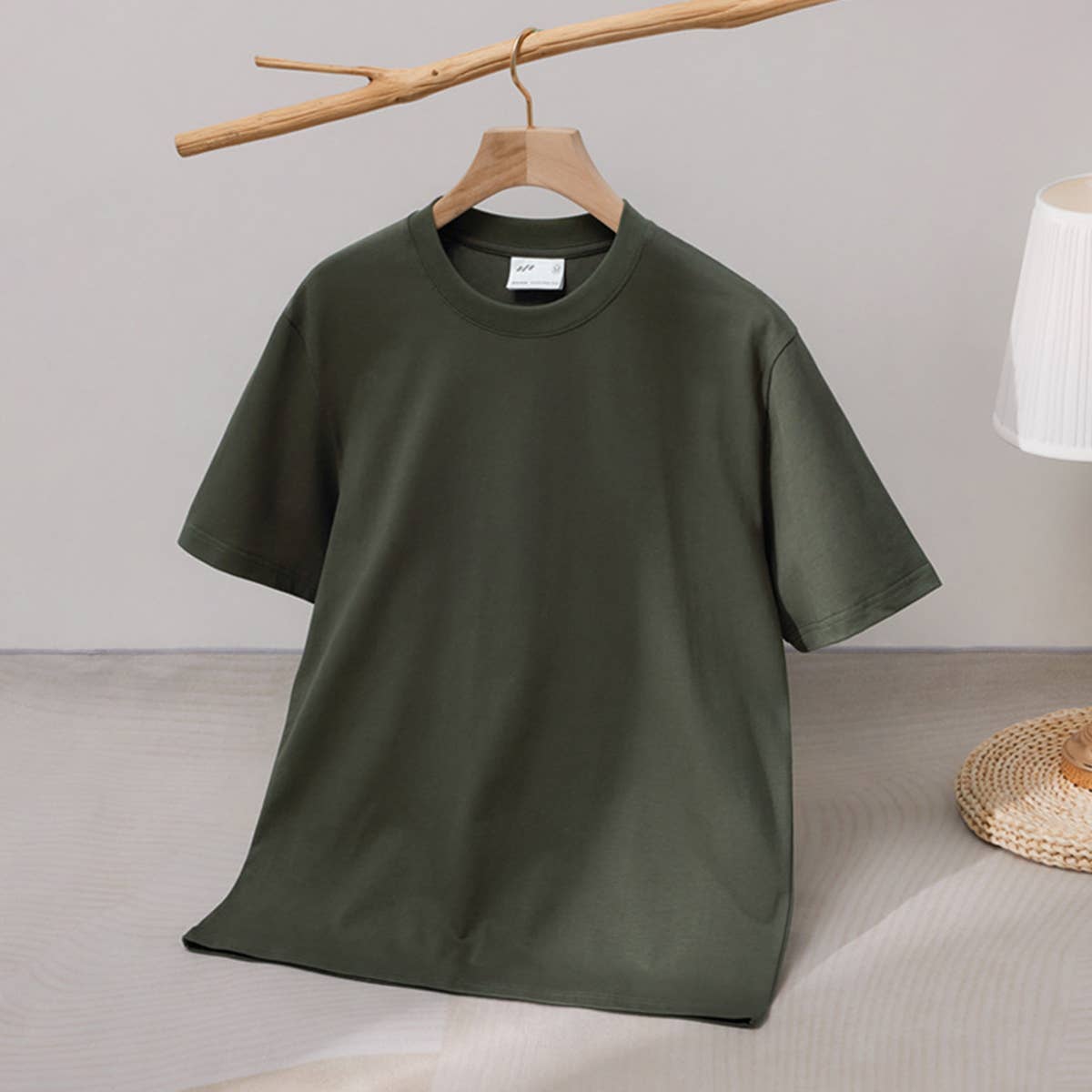 CWTTS0924_LOOSE ROUND NECK SOLID COLOR SHORT SLEEVE