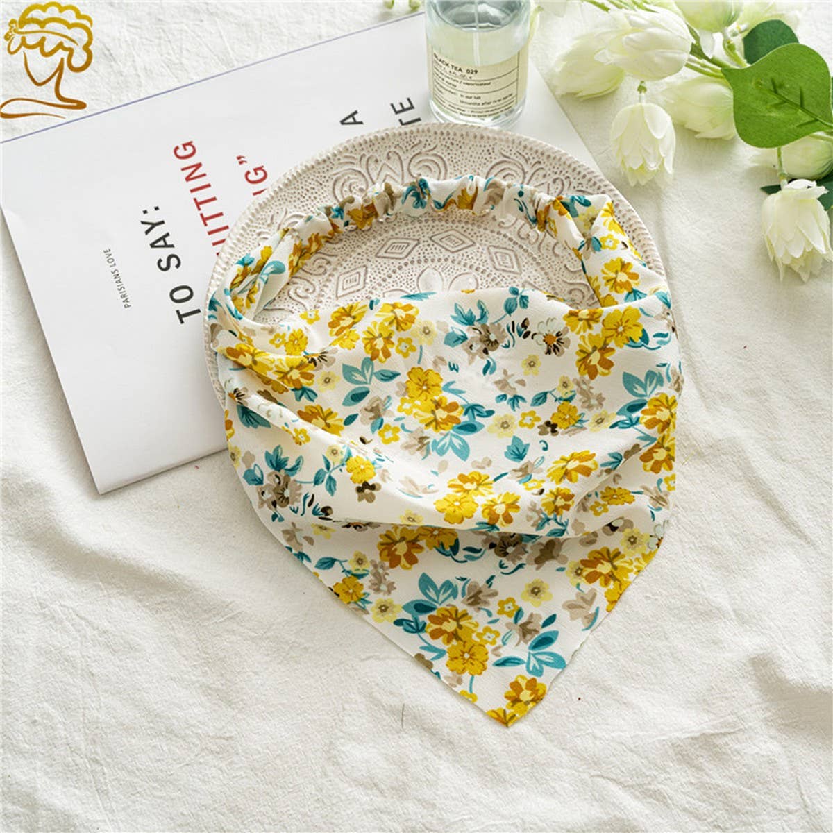 FLORAL PASTORAL STYLE HEADSCARF HAIR ACCESSORIES
