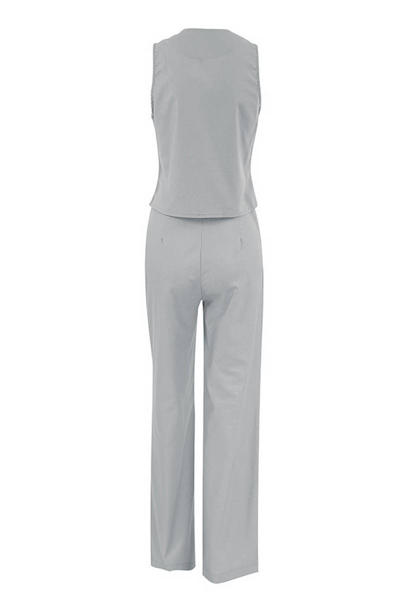 CWSTB1479_SUIT VEST COTTON AND LINEN STRAIGHT PANTS SUIT