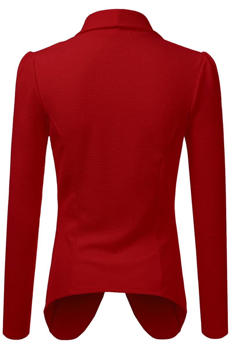 CWOBL090_Casual Work Long Sleeve Open Front Blazer