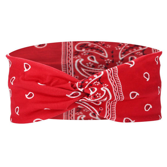 CWAHA6420_ELASTIC KNOTTED CASHEW FLOWER HEADBAND