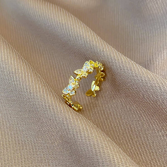 FASHIONABLE AND HIGH-END BUTTERFLY ZIRCON RING_CWAJE3103
