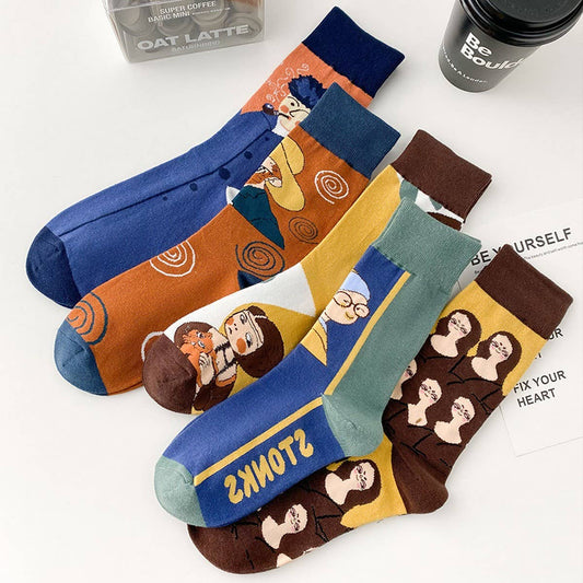 CWMS02743_COUPLES CREW SOCKS BREATHABLE FASHION UNISEX