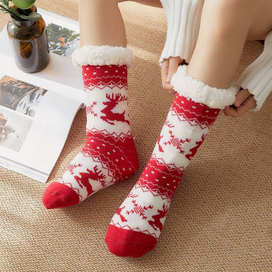 CHRISTMAS DEER PLUSH INDOOR SLIPPERS