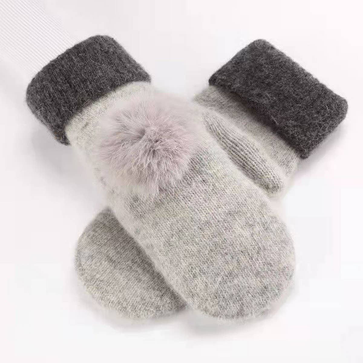 WINTER DOUBLE-LAYER THICK WARM RABBIT FUR GLOVES_CWAG0257