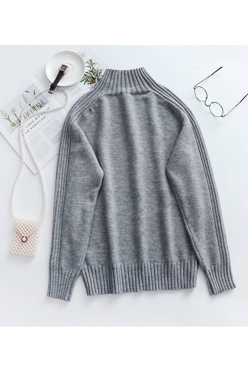 CWOSWL611  Turtle Neck Long Sleeve Pullover Sweater
