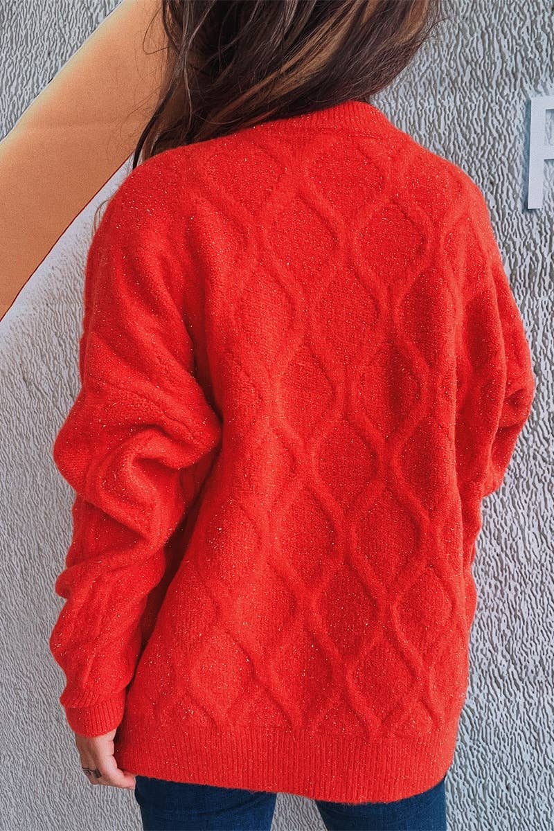 CWOSWL3868_VINTAGE AUTUMN WINTER LONG-SLEEVED GOLD SWEATER