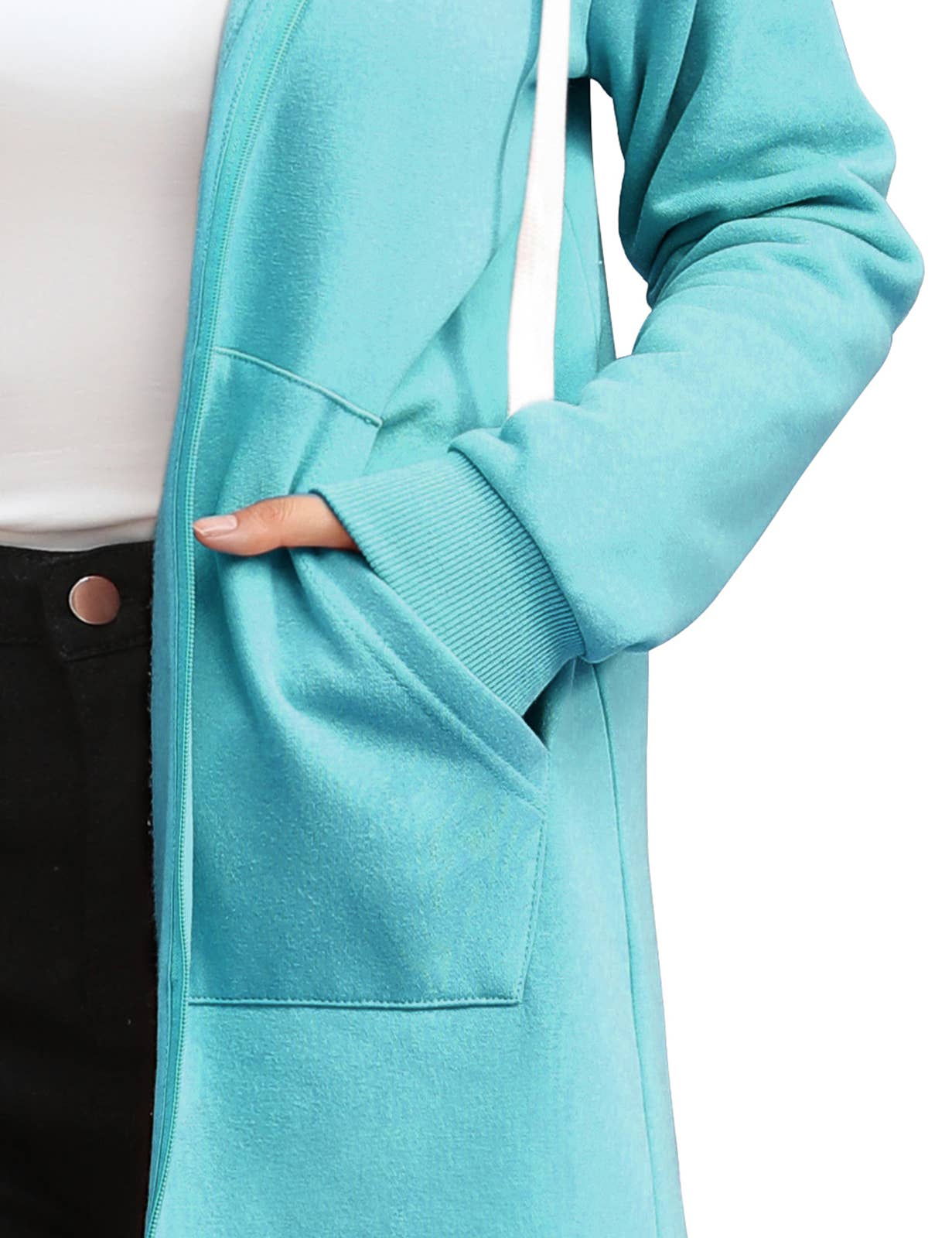 CWOHOL448_Lightweight Thin Zip-Up Hoodie Long Jacket