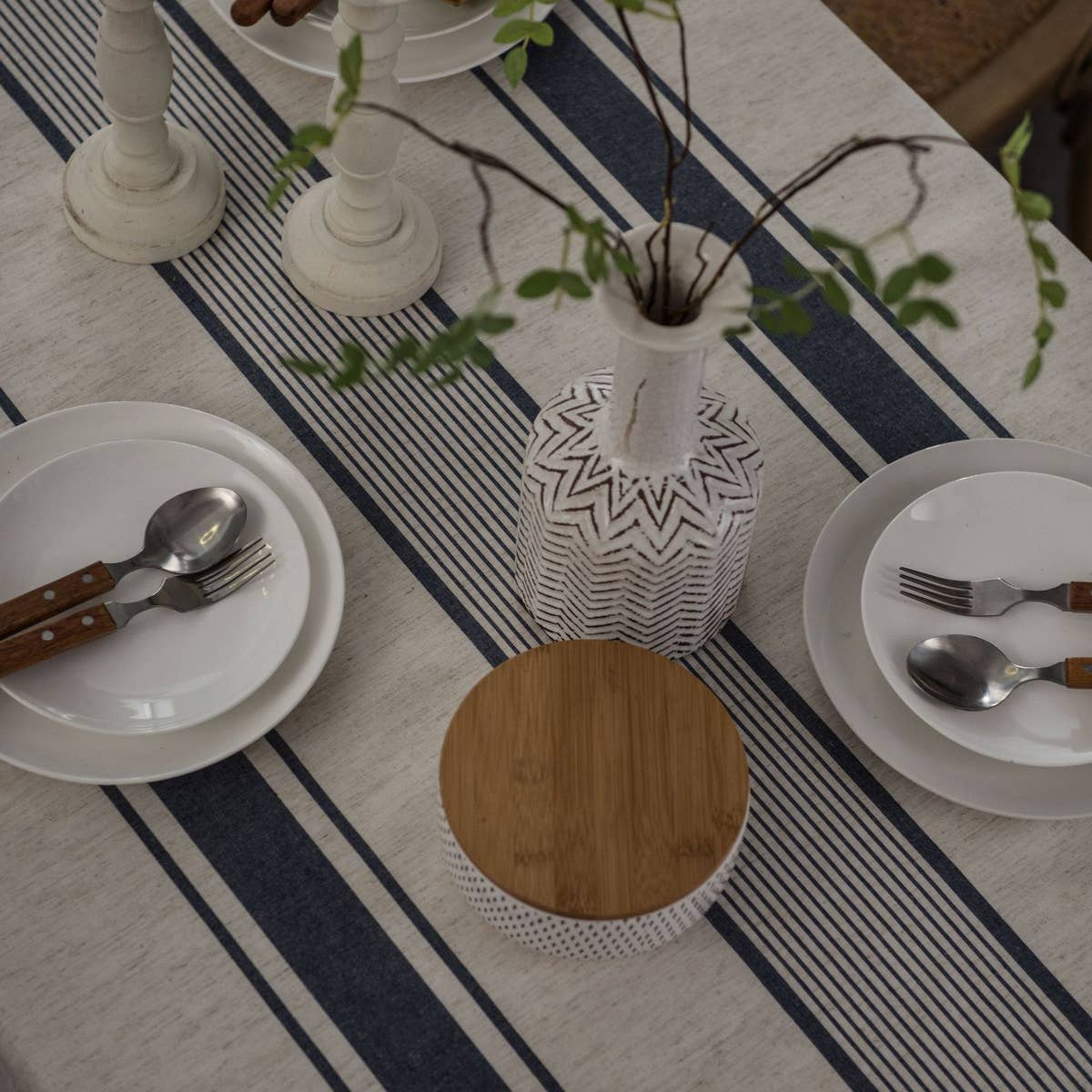 GEOMETRIC STRIPED TABLECLOTH PRINTED TABLECLOTH