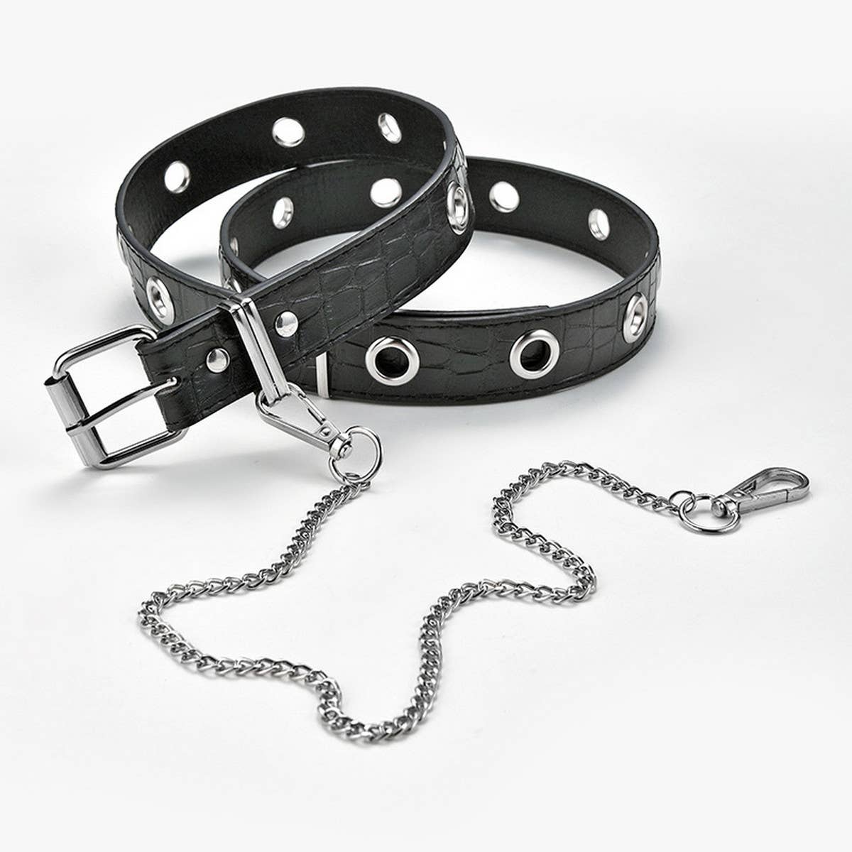 VERSATILE CASUAL BLACK CHAIN-DECORATED BELT_CWABE0573