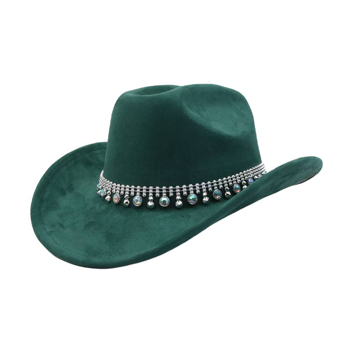 Suede Western Cowboy Fedora Hat Ethnic Style_CWAH04480
