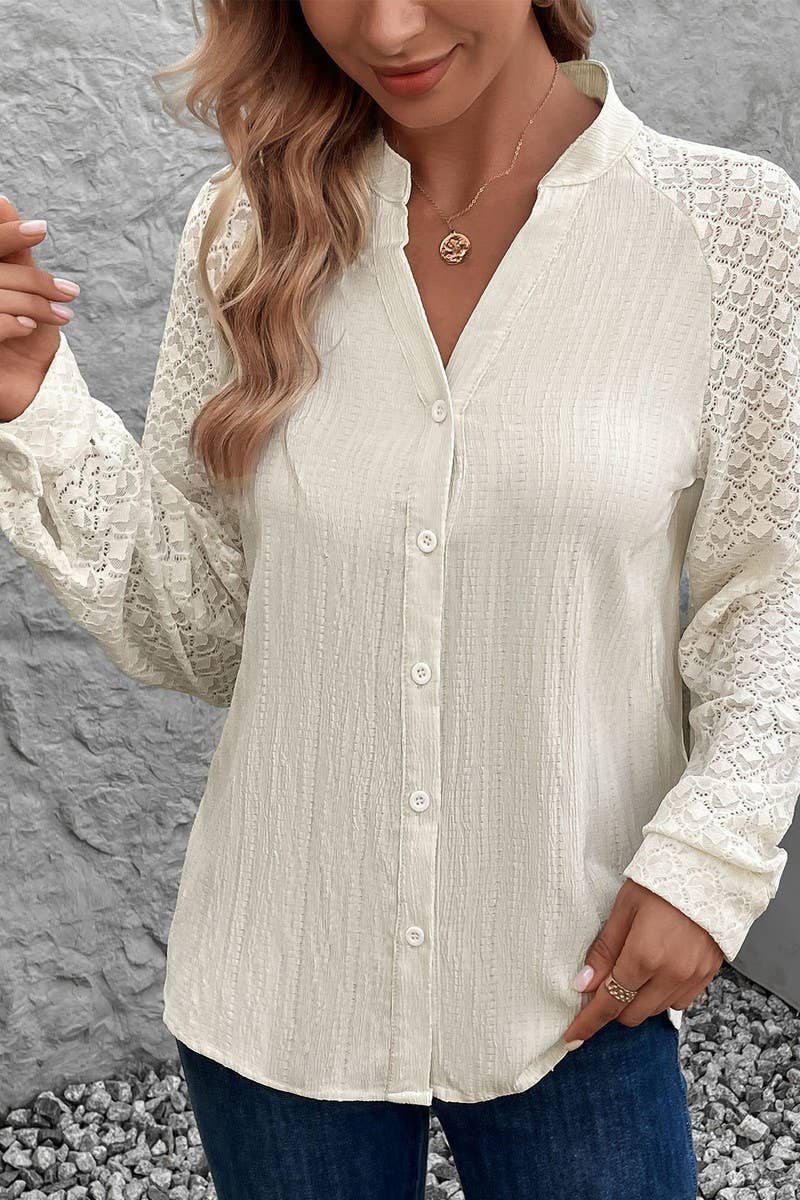 CWTBLL4078_TEXTURED STAND COLLAR BUTTON-UP SHIRT